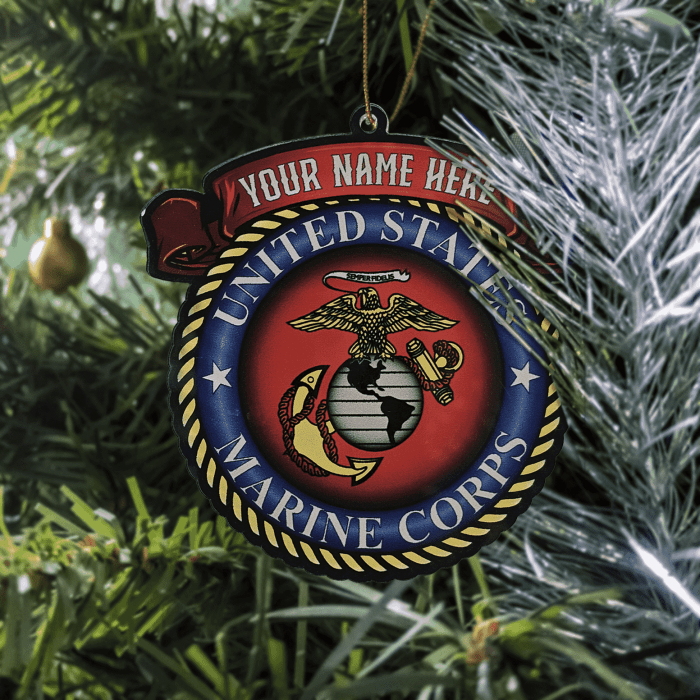 Us marine christmas ornament