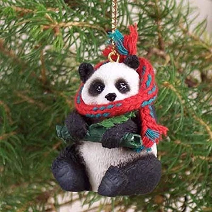 Panda bear christmas ornament