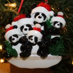 Panda bear christmas ornament