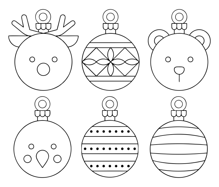 Printable christmas ornament coloring pages