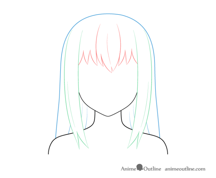 Female long hair anime hairstyles