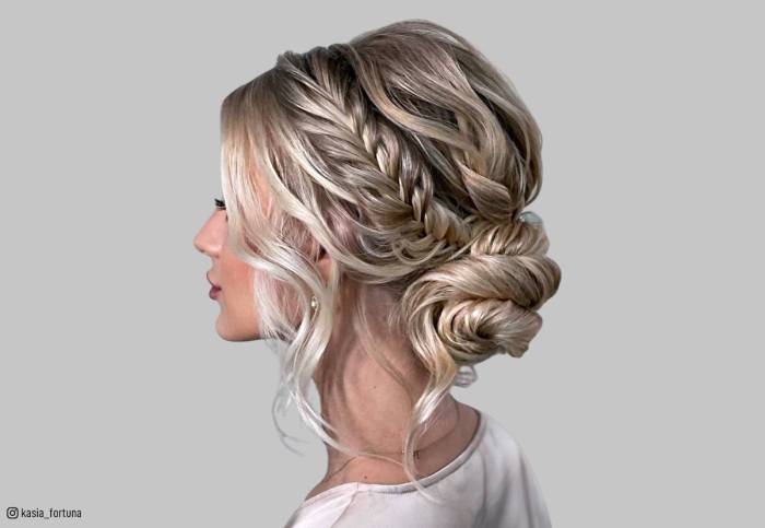 Hairstyles hair prom medium length bun braid