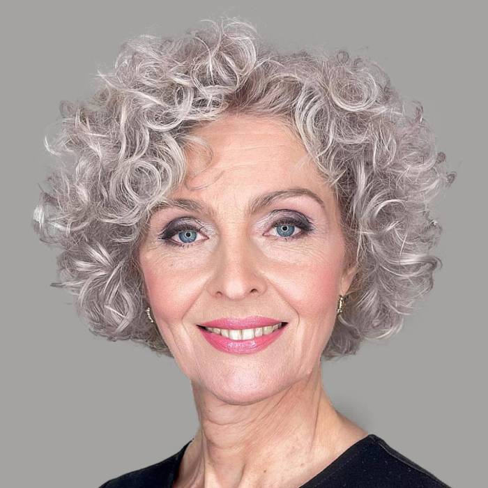 Hairstyles for older women with curly hair