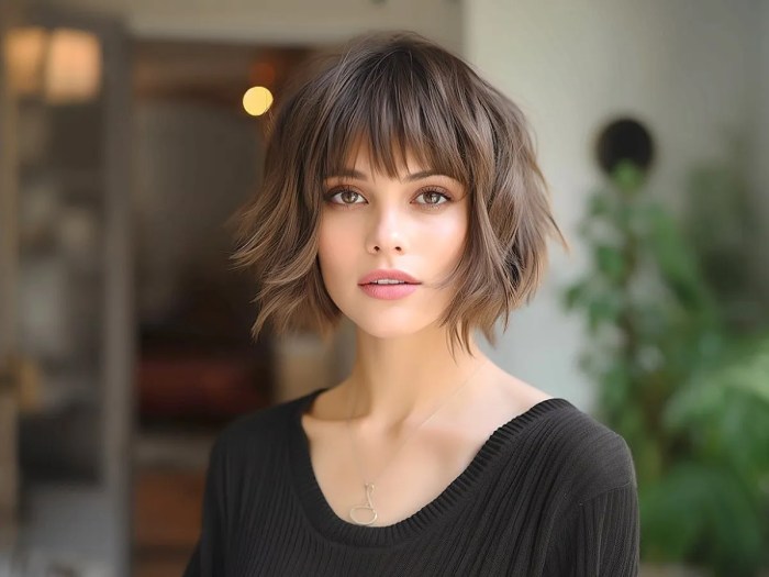 Hairstyles for short layered hair with bangs