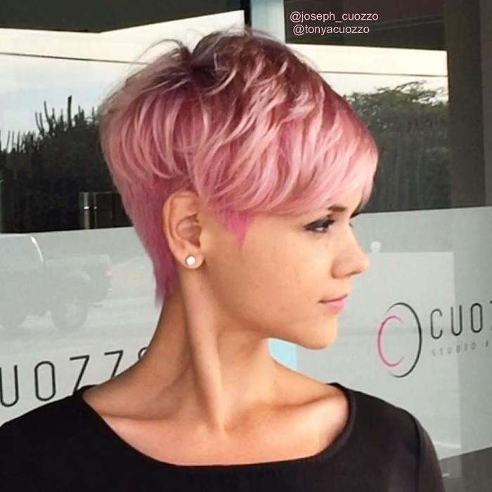 Pixie women short haircuts color haircut hairstyle hairstyles trendy daring frizura hair ideas summer pink undercut layered bubble 2021 fine